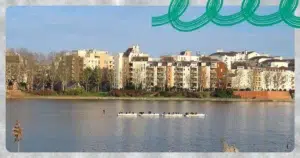 Lac de Créteil et résidences au bord de l'eau